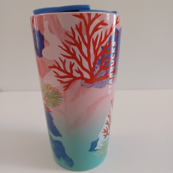 Starbucks Ceramic Tumbler 12 oz Coral Reef 2021 - Picture 2 of 6